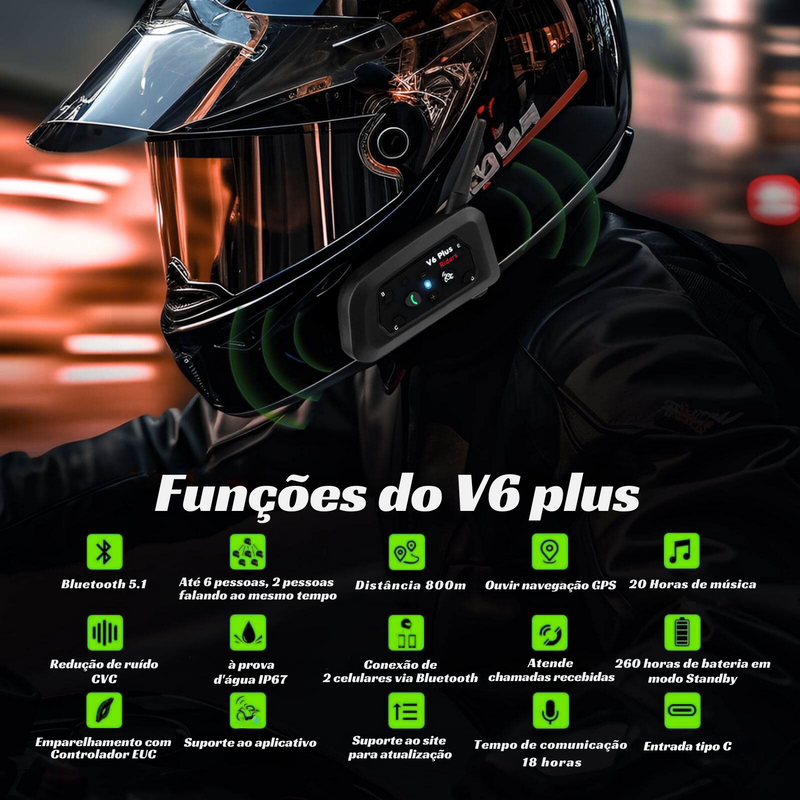 Intercomunicador V6 PLUS